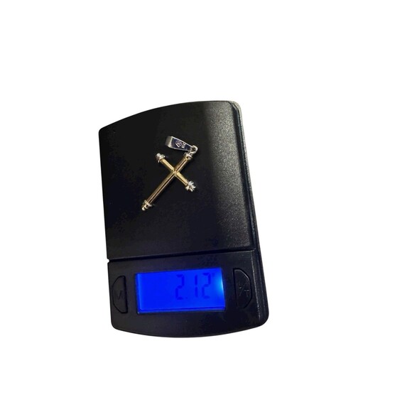 14K Two-Tone Gold Cross Pendant 2.12g – Tested & Stamped 14K – Elegant Design - Picture 3 of 5